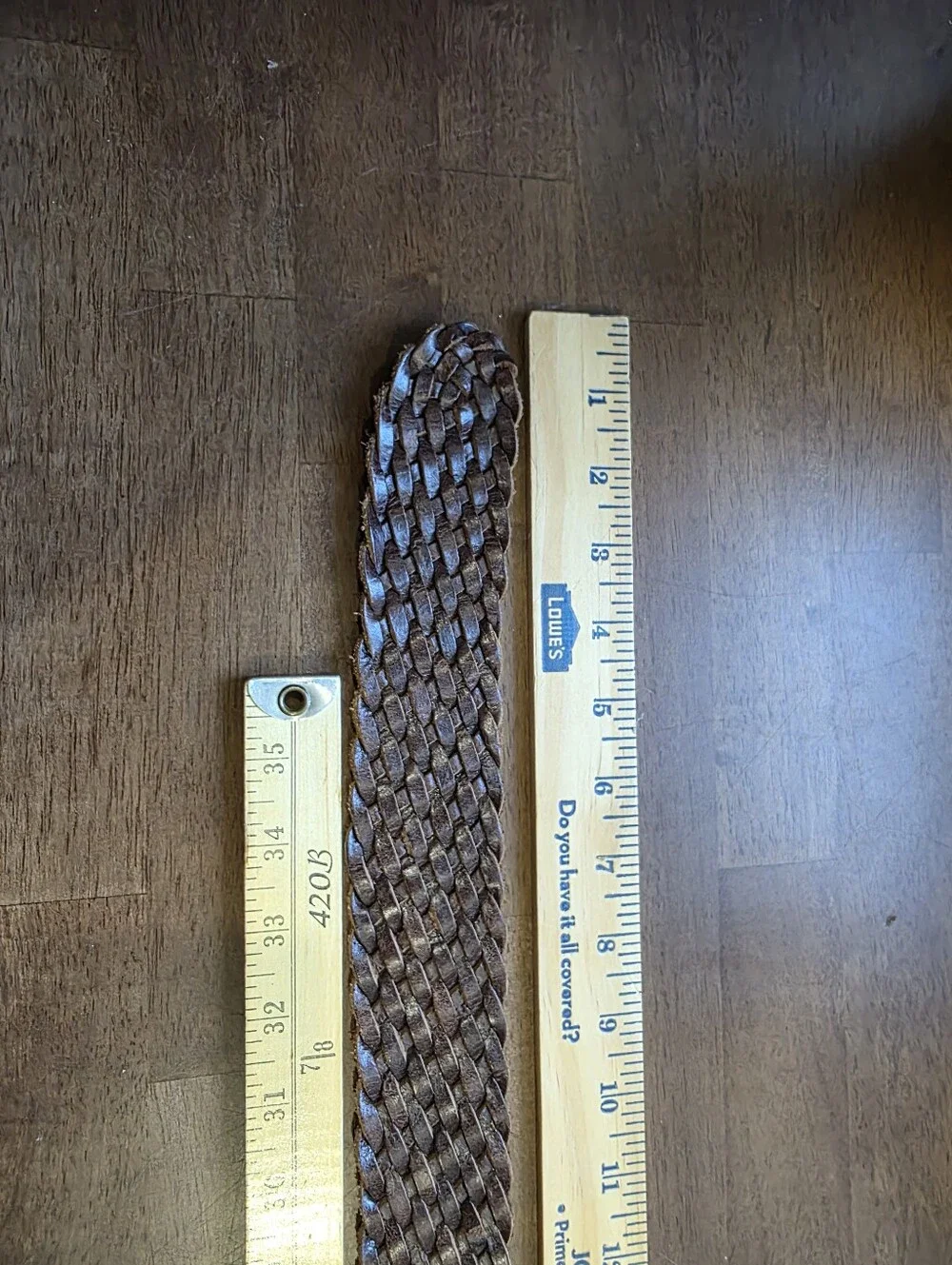 Michael Kors Braided Brown Belt with Gold Buckle Size Small